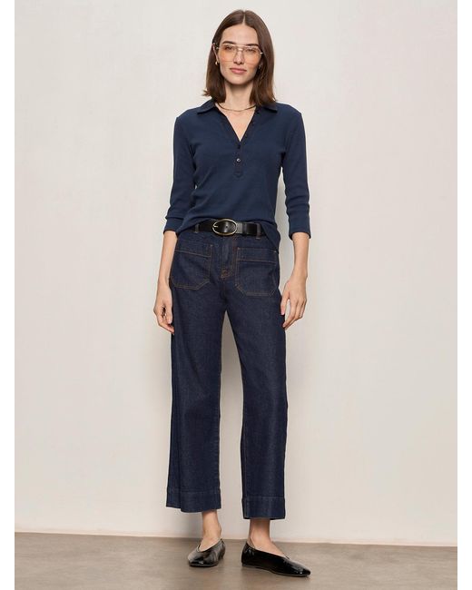 Sanctuary Blue Echo Button Front Tee Navy Blazer