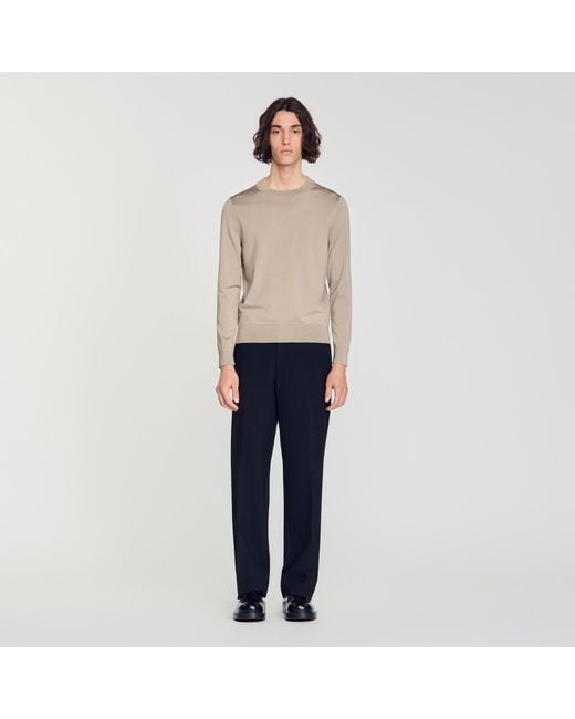 Sandro Blue Fine Knit Sweater for men