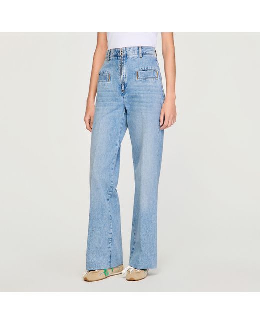Sandro Blue Wide-Leg Jeans