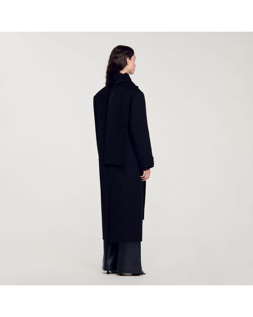 Sandro Blue Oversized Wool Coat