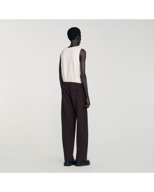 Sandro White Wide-Leg Trousers for men