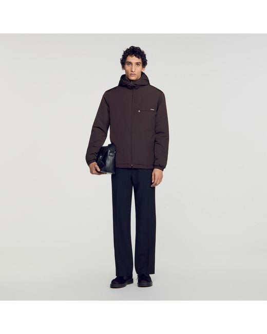 Sandro Blue Hooded Zip-Up Jacket for men
