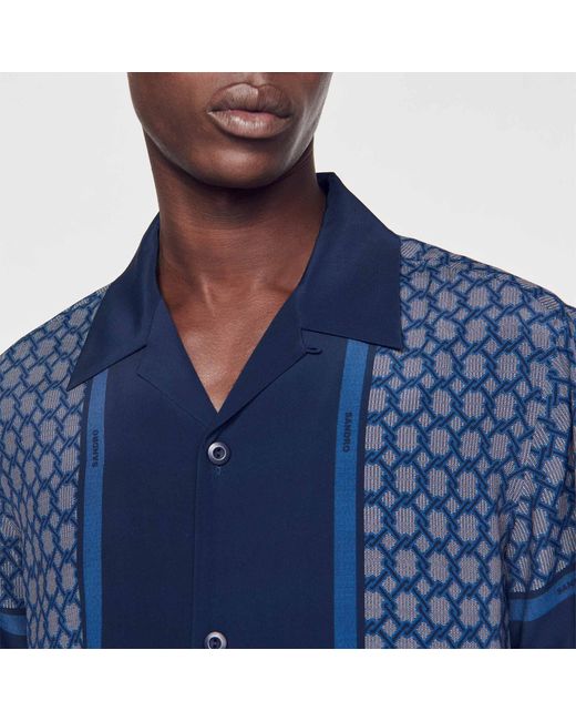 Chemise imprimée à manches courtes Sandro pour homme en coloris Blue