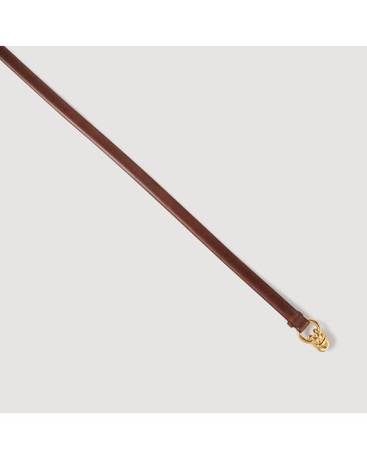 Sandro Brown Slim Leather Belt