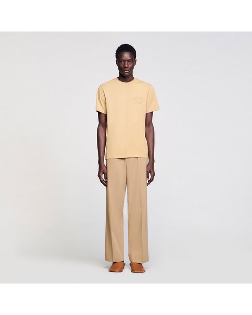 Sandro Natural Worn-Effect T-Shirt for men