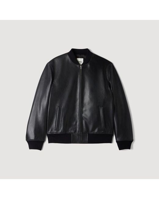 Sandro Blue Leather Jacket for men