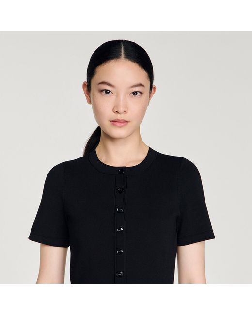 Sandro Black Peplum Knit Maxi Dress