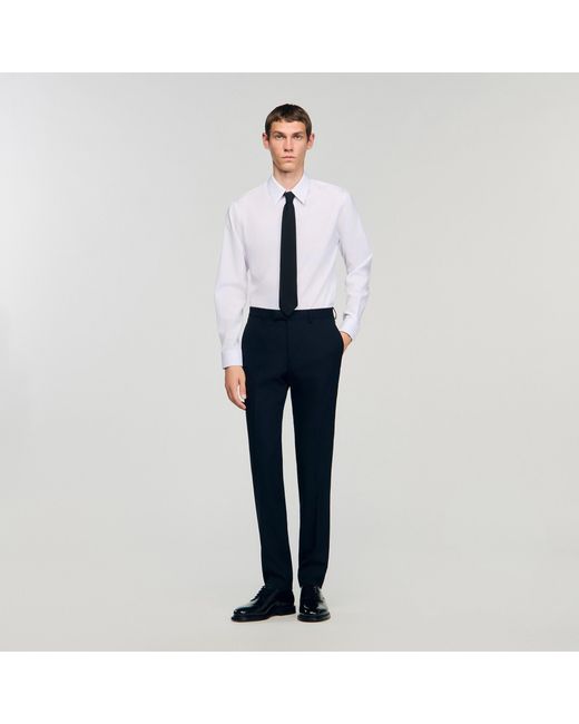 Sandro Blue Wool Suit Trousers for men
