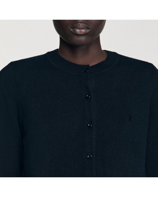 Sandro Blue Ruffled Cardigan