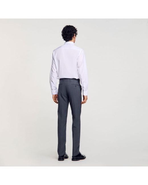 Sandro Blue Wool Suit Trousers for men