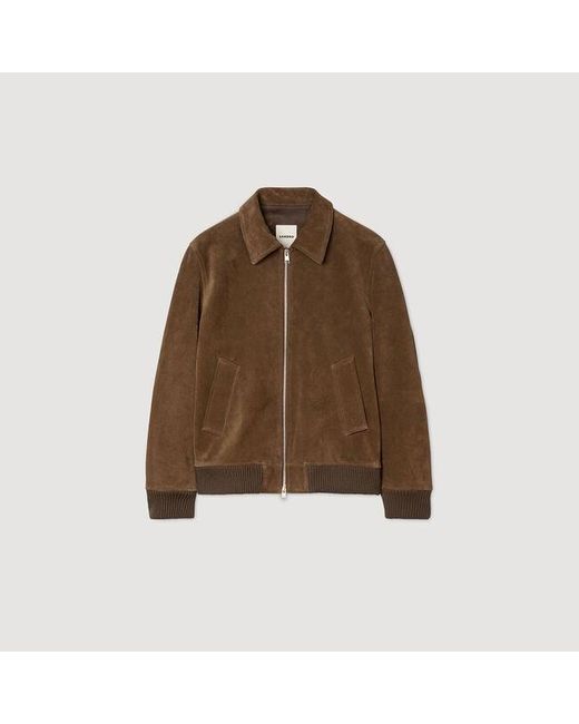 Sandro Gray Quilted Zip Jacket for men