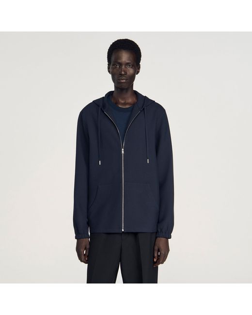 Sandro Blue Hooded Shirt for men