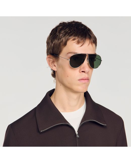 Sandro Green Aviator Sunglasses for men