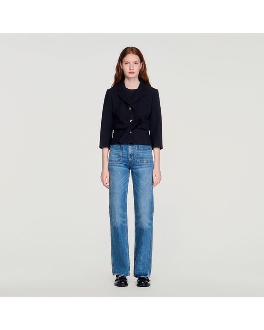 Sandro Blue Short Tailored Jacket