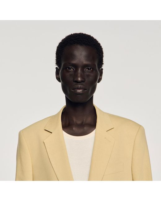Sandro Metallic Classic Linen Suit Jacket for men