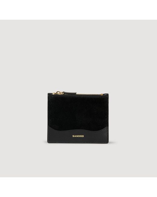 Sandro Black Leather Card Holder