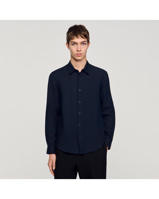 Sandro Blue Linen Shirt for men