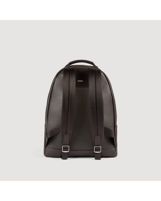 Sandro Brown Coated Canvas Backpack for men