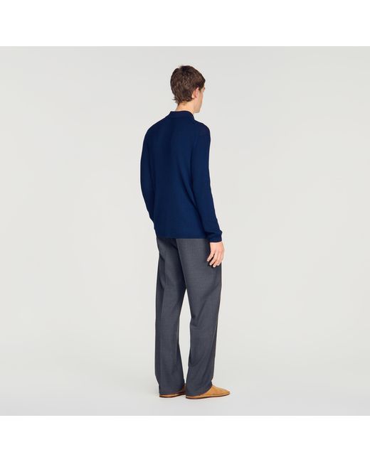 Sandro Blue Rib Knit Shirt for men