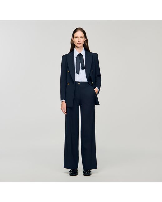 Pantalon à fines rayures Sandro en coloris Blue