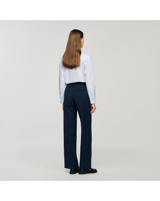 Pantalon à fines rayures Sandro en coloris Blue