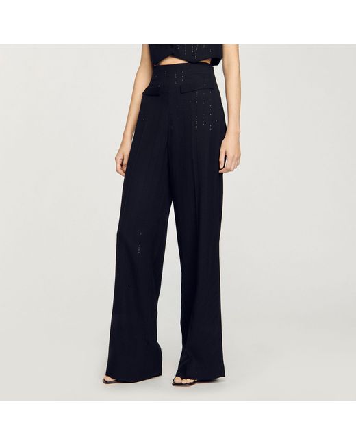 Sandro Blue Sequinned Suit Trousers