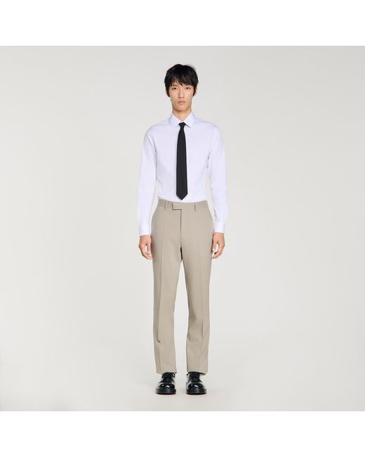 Sandro White Wool Suit Trousers for men