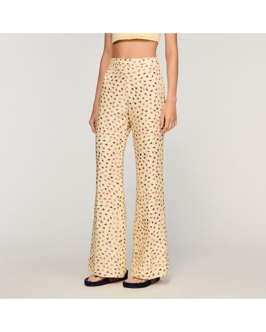 Sandro Natural Floral Trousers