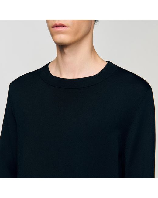 Sandro Blue Fine Knit Jumper for men