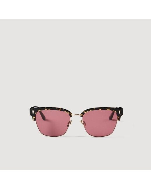 Sandro Pink Acetate Logo Sunglasses
