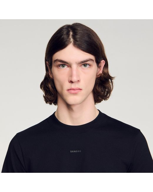 Sandro Blue Cotton T-Shirt for men