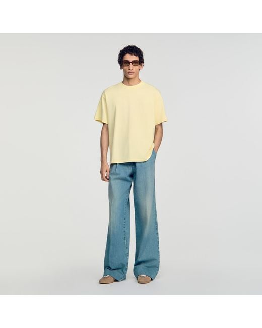 Sandro Blue Oversized T-Shirt for men