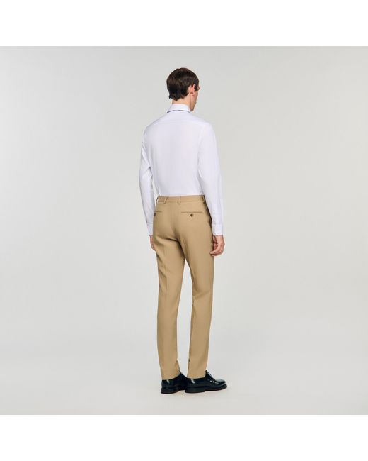Sandro Natural Wool Suit Trousers for men
