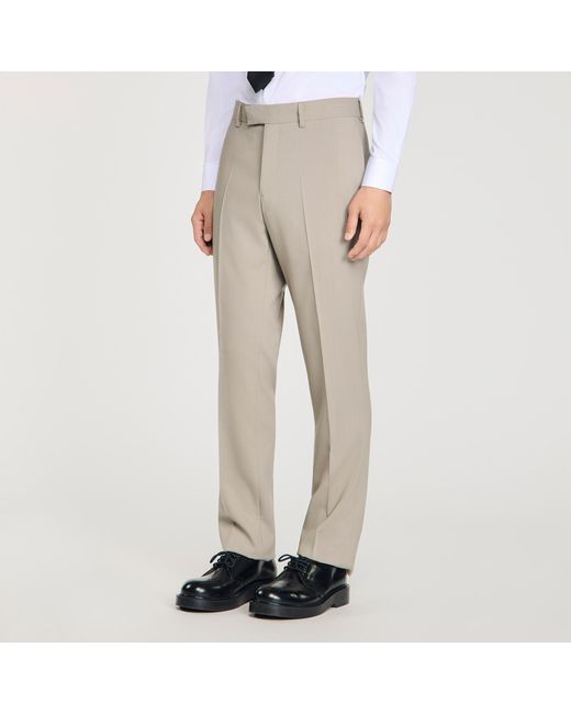 Sandro White Wool Suit Trousers for men