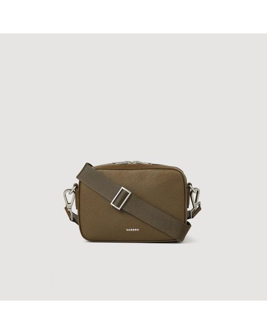 Sandro Natural Small Saffiano Leather Bag for men
