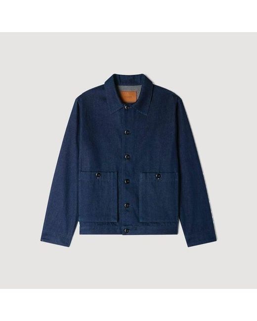 Sandro Blue Denim Worker Jacket for men