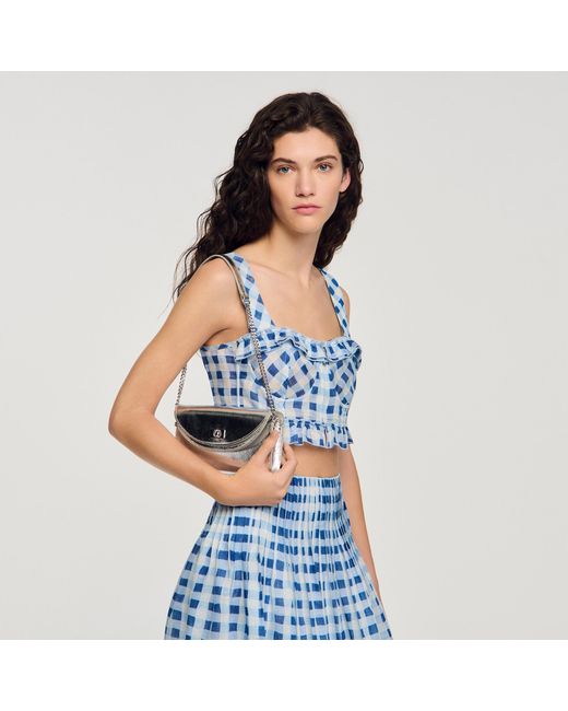 Sandro White Mambo Leather Clutch