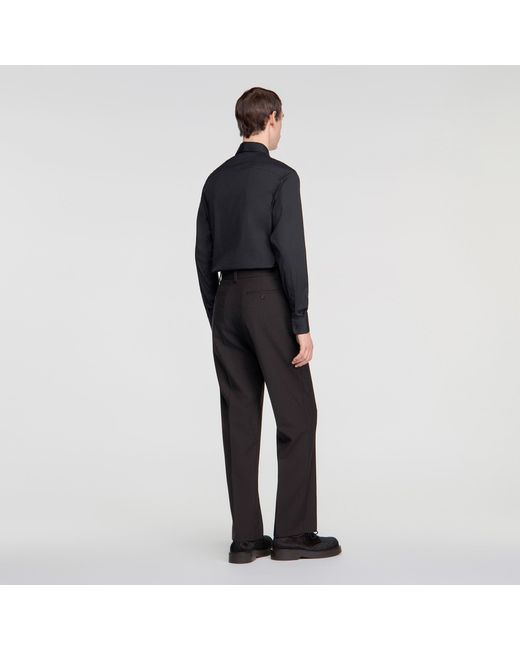 Sandro Black Wool Suit Trousers for men