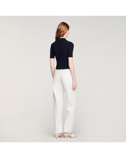 Sandro Blue Knit Polo Shirt