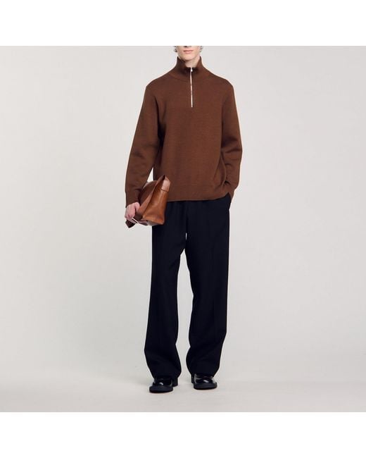 Sandro Blue Half-Zip Jumper for men