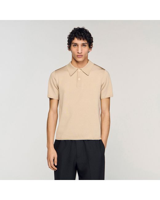 Sandro Multicolor Short-Sleeve Knitted Polo Shirt for men