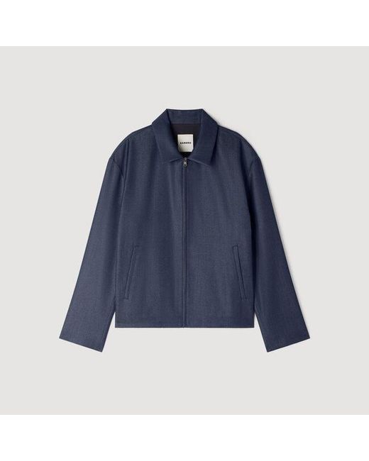 Sandro Blue Effect Zip-Up Jacket for men