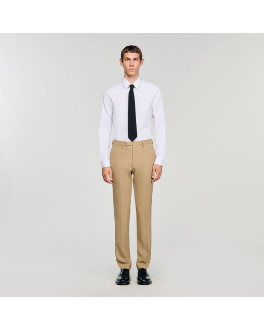 Sandro Natural Wool Suit Trousers for men