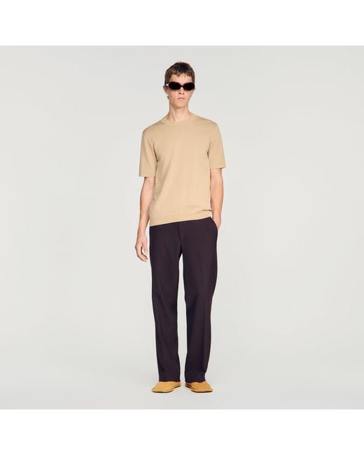 Sandro Blue Knitted T-Shirt for men