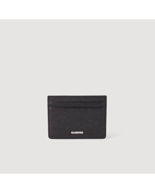 Sandro Black Reconstituted Leather Cardholder for men
