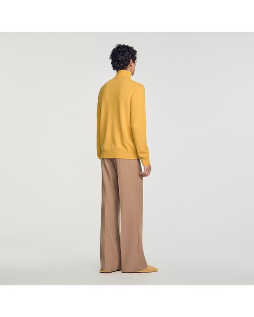 Sandro Yellow Cashmere Turtleneck Sweater for men