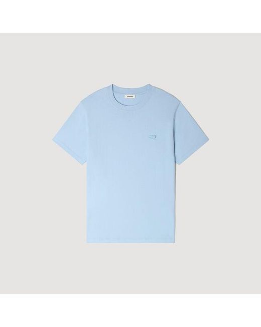 Sandro White T-Shirt With Double S Patch for men