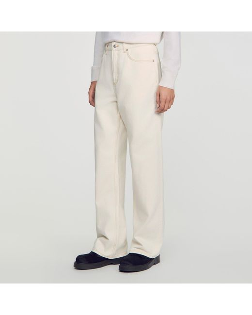 Sandro White Baggy Contrast Jeans for men