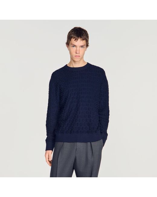 Pull en maille éponge Sandro pour homme en coloris Blue