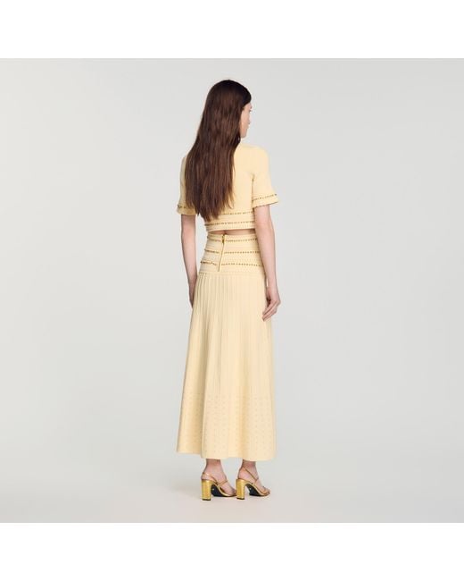 Sandro Natural Maxi Tassel Skirt